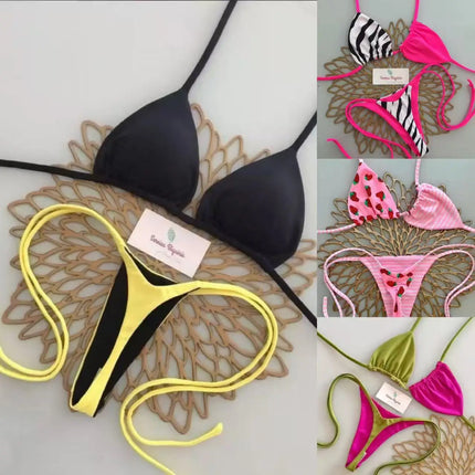 Women's Sexy Micro Bikini 2026, Push-Up Swimsuit, Printed Bikini Set, Thong, Female Beachwear