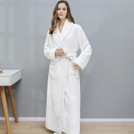 Donna Autunno e Inverno Caldo Lungo Velluto Corallo Spessore Coppia Accappatoi Da Bagno Uomo Donna Pigiama Doccia Accappatoio Asciugamani Da Bagno Per Adulti