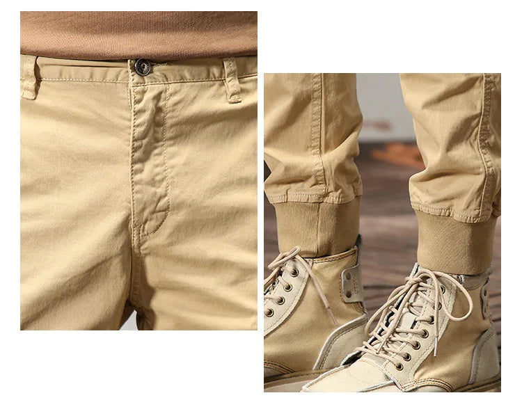 6 Pockets Joggers Cargo Pants Men Black Khaki Pants Men Slim Military Tactical Brown Work Trousers For Men Safari streetwear