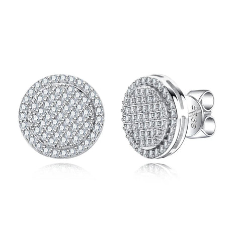 MossanRappr 0.9cttw Moissanite Bling Orecchini rotondi in argento sterling 925 Moda Gioielli Hip Hop Regali per donne e uomini platinumshop
