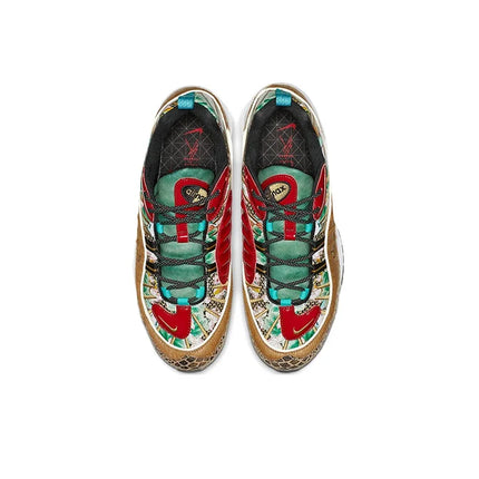 Scarpe da corsa Nike Air Max 98 unisex a profilo basso rosso/verde/marrone