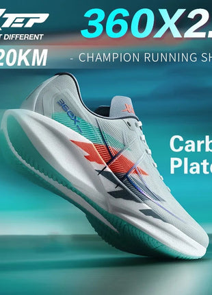 Xtep 360X 2.0 Professional Marathon Running Shoes For Men Racing Carbon Plate Shock Absorbent Sports Training Shoes 975219110035 PlatiNum