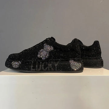 Luxury Fashion New Designer Men's Charm Rhinestone All Match Platform Causal Shoes Male Flats Moccasins Walking Sneakers Zapatos