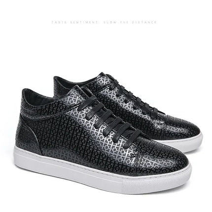 High-Quality Men Skateboard Shoes 2025 Fashion Large Size 46 Men's Leather Casual Shoes High Top Print Designer Luxury Shoes Man