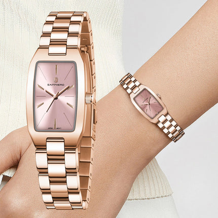 SAPPHEROLuxury Orologio da donna Cinturino in acciaio inossidabile Orologio impermeabile Quadrante ultrasottile Orologio da donna semplice alla moda Orologio accurato platinumshop