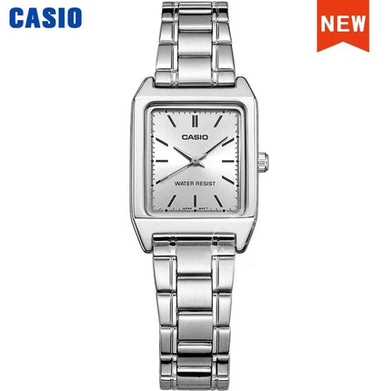 Orologio Casio da donna set di lusso delle migliori marche Orologio da donna al quarzo impermeabile 30 m Forma tonneau Acciaio inossidabile Ste reloj mujer LTP-V007D- platinumshop