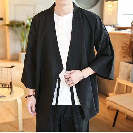Camicie Kung Fu Stile Cinese, Abbigliamento Tradizionale Tai Chi, Completo Tang in Tinta Unita, Bluse Casual Comode in Cotone per Uomo