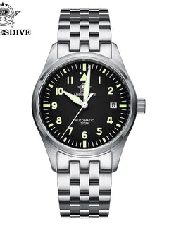 ADDIESDIVE Classic Men's Automatic Mechanical Watch 200m Water Resistant C3 Luminous 316L Stainless Steel Vintage Watch AD2519