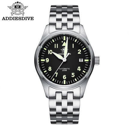 ADDIESDIVE Classic Men's Automatic Mechanical Watch 200m Water Resistant C3 Luminous 316L Stainless Steel Vintage Watch AD2519