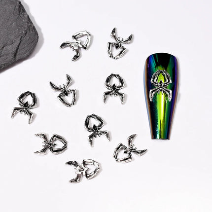 10Pcs Halloween Fake Weapons with Blood Nail Charms Bloody Horror Metal Nail Art Decorations Manicure Accessories Punk Jewelry *
