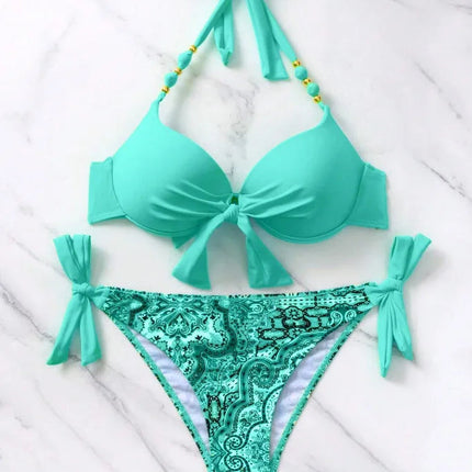 Sexy Push Up Bikini 2024 Costume da bagno donna Due pezzi Costumi da bagno Perizoma femminile Bikini Set Nuoto per costumi da bagno Biquini brasiliano platinumshop