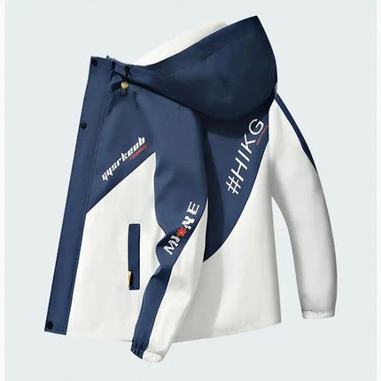 2024 Spring and Autumn jackets Fashion Trend Hooded Coat Men's Casual letter pattern Comfortable Waterproof Jacket M-4XL