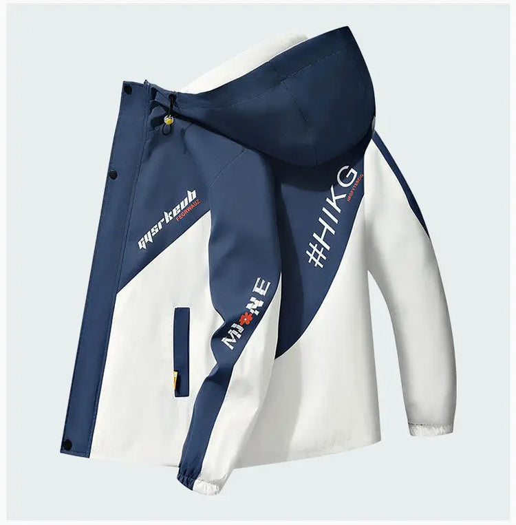 2024 Spring and Autumn jackets Fashion Trend Hooded Coat Men's Casual letter pattern Comfortable Waterproof Jacket M-4XL