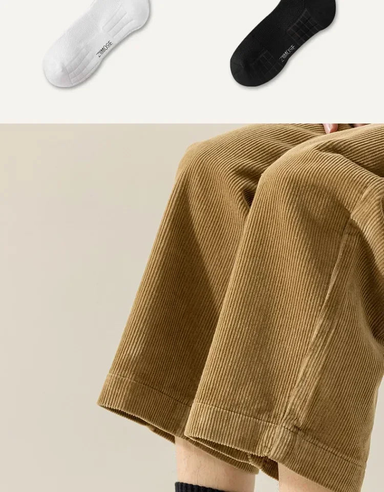 10 paia di calzini HLHYX da uomo in cotone deodorante, con fondo in spugna, a tubo medio, bianchi, i