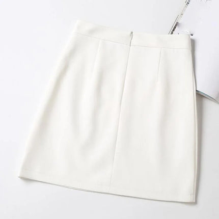 Minigonne estive Donna Chiffon Nero Bianco Moda Ufficiale Faldas 2022 Mujer Coreano Gonna a tubino Vita alta Breve Jupe femminile
