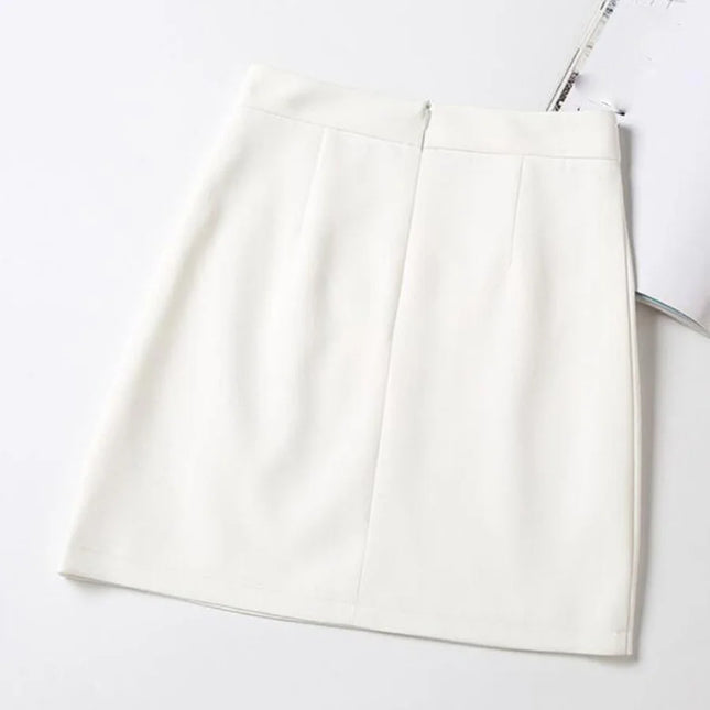 Summer Skirts Women Black White Chiffon Fashion Official Faldas 2022 Mujer Korean High Waist Pencil Skirt Short Female Jupe