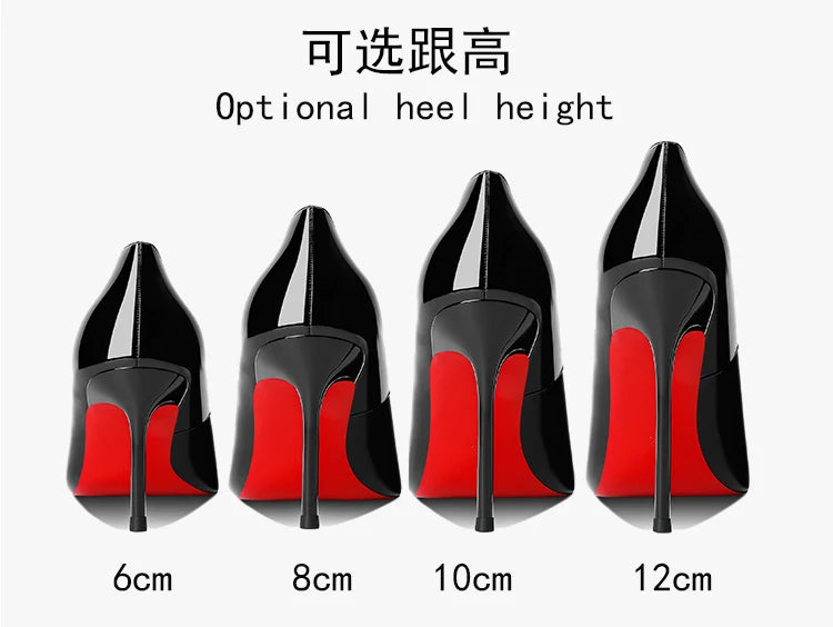 Scarpe da Donna 2026 di Tendenza Lusso con Suola Rossa Tacchi Alti a Punta Stiletto 12 cm Comode per Feste e Cerimonie