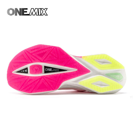 ONEMIX Nuove Scarpe da Corsa Professionali Marathon con Piastra in Carbonio a Tutta Lunghezza, Supporto Stabile e Assorbimento degli Urti, Ultra Leggere PlatiNum
