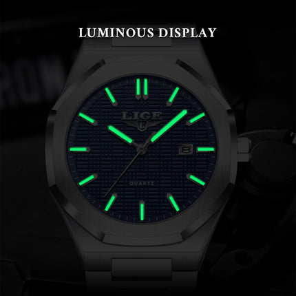 LIGE Orologio da donna elegante e lussuoso, orologio classico alla moda con data automatica, cinturino in acciaio inossidabile, orologi luminosi impermeabili per donna, regalo per signora platinumshop