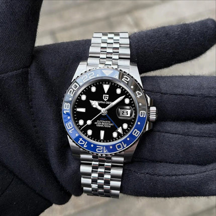 Nuovo Orologio Meccanico Automatico PAGANI DESIGN GMT 2026 per Uomo, Ghiera in Ceramica, Impermeabile 100ATM, Orologio Sportivo Nautico da Immersione, Orologio da Polso Maschile in Acciaio Inossidabile + Reloj Hombre + Scatol