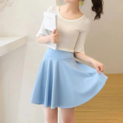 Moda donna estate nuovo stile versione coreana gonna sportiva corsa danza quadrata studente elegante tendenza gonna a trapezio a vita alta