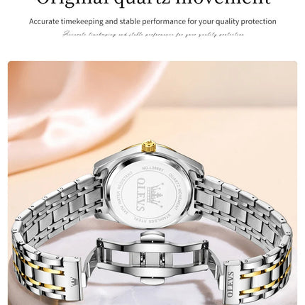 OLEVS 3666 Orologi da Donna Originali al Quarzo Impermeabili Luminosi Regalo per Donna Cronografo con Data Reloj Mujer platinumshop