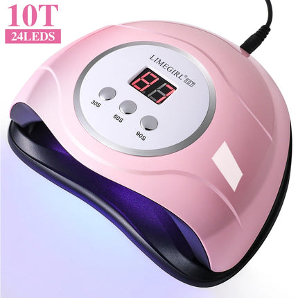 LIMEGIRL Professional Nail UV Lamp Manicure Nail Dryer Lamp LED for UV Gel Polish Drying LED UV Gel Nail Machine Smart Sensor USB Plug