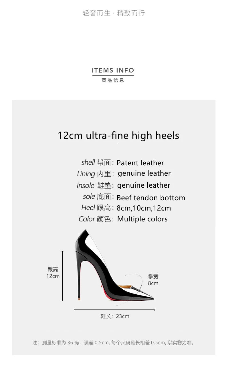 Designer Heels for women leather Luxury Brand Pumps Red Bottom Pointed Toe High Heels Elegant Stiletto Ladies Party Shoes women