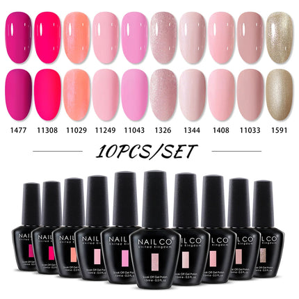 NAILCO 15ml Green Blue Series UV Nail Gel Polish Blue Colors UV&LED Gel Varnish Red Soak Off Semi Permanent LED Nail Gel Varnish