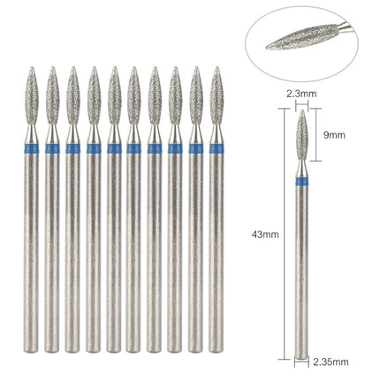 10Pcs Diamond Milling Cutter For Manicure Electric Nail Drill Bits Accessory Pedicure Machine Nail File Gel Remover Tool uñas Accesorios Y Herramientas