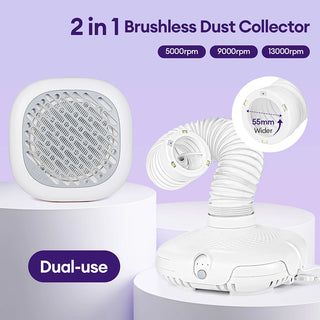 Turbo Brushless Nail Dust Collector Vacuum Cleaner  with LED Tube Strong Power Manicure Dust Extractor Gel Polish Dust Fans Art Equipment