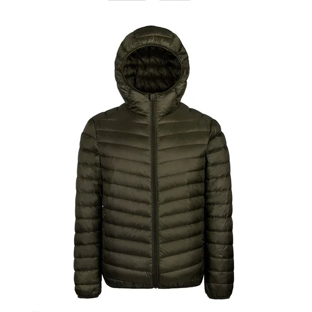 Down Jacket Men's 2024 New 90% White Duck Down Super Light Down Jacket Men's Lightweight Thermal Coat Hooded Feather Coat