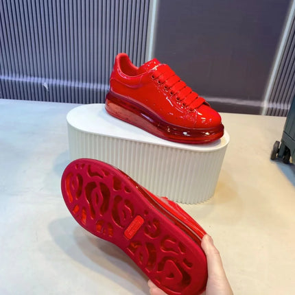 Handcrafted Men's Casual Shoes Patent Leather Thick-soled Sports Shoes Round-toe Man Trainers Platform Loafers  Wedding Shoes