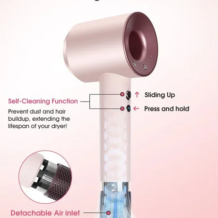 Advanced 5-in-1 Hair Dryer and Styler Set by Don Feliz with 1600W Power, Ionic Function, Real-time Temperature Control, Cool Shot, Magnetic Nozzles, Fast Drying, Anti-Tangle Design for Professional Styling at Home or Travel.