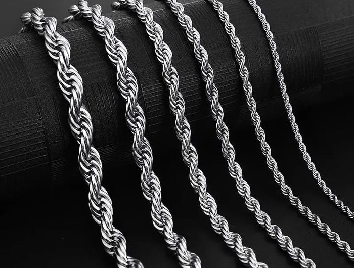 925 Sterling Silver 2/3/4MM 16-24 Inches Rope Chain Necklace For Men Women Fashion Punk Wedding Party Gifts Jewelry Charm PlatiNum