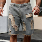 Pantaloncini di jeans elasticizzati alla moda da uomo nuovi estivi Retro High Street Style Old Slim Fit Jeans corti Splicing Design Cotton Brand