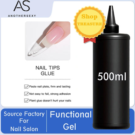 AS 500ml High Quality Nail Art Soak Off UV/LED No Wipe Top Coat Gel Polish Base Coat Without Sticky Layer Tempered TopCoat
