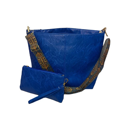 Borsa tote in morbida PU a 2 pezzi, grande capacità, stile bohémien, con tracolla larga, borsa a spalla e a mano, regalo di compleanno ideale
