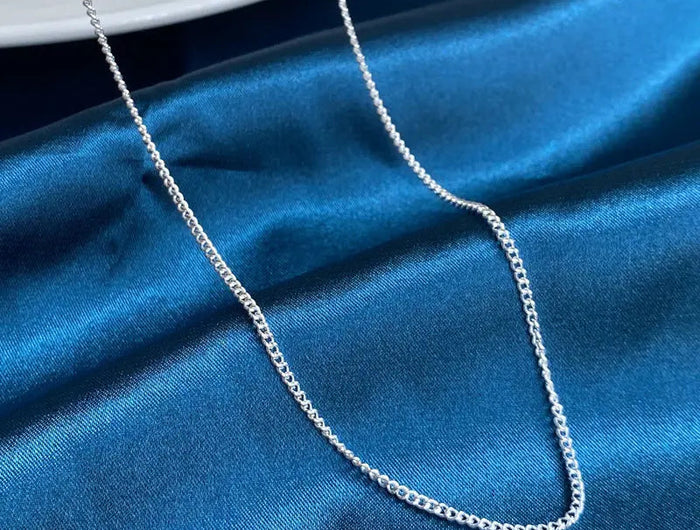 925 Sterling Silver 2MM 40-75cm Side Chain Necklace Men Women Charm Wedding Party Gift Jewelry Christmas Accessories PlatiNum