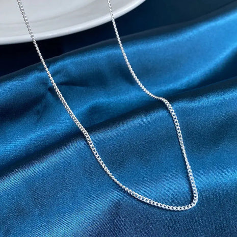 925 Sterling Silver 2MM 40-75cm Side Chain Necklace Men Women Charm Wedding Party Gift Jewelry Christmas Accessories PlatiNum