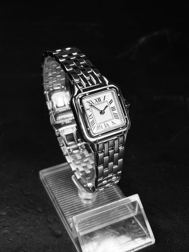 Classico orologio al quarzo quadrato retrò con numeri romani, orologio da coppia, orologio da uomo e da donna di lusso, regalo alla moda in acciaio inossidabile platinumshop
