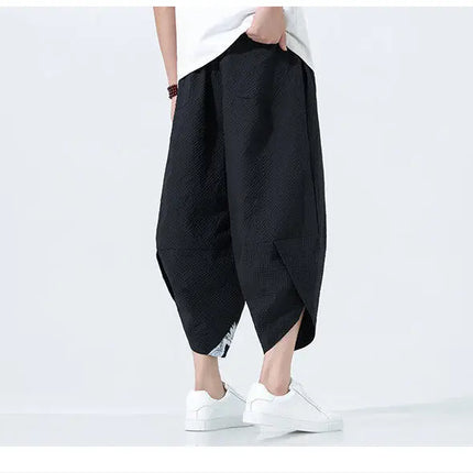 Pantaloncini estivi da uomo stile giapponese retrò comodi pantaloni da spiaggia traspiranti da uomo cintura elastica pantaloni casual Harun larghi e sottili
