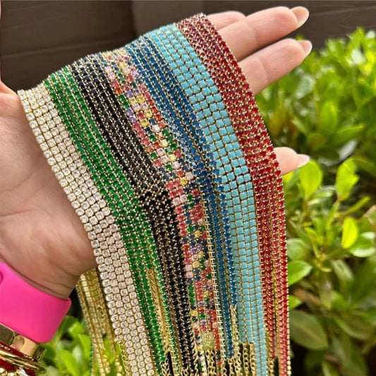 Lusso AAA + 3mm CZ 1 fila lucida catena da tennis collana HipHop ghiacciato Bling zircone cubico girocollo gioielli placcati in oro per le donne