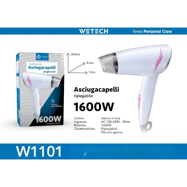 Professional Hair Dryer Collection, Foldable & Compact Household Hair Blow Dryer Series, Multi‑Power 1600‑2200W Ionic Hairdryer for Home Salon Daily Hair Styling