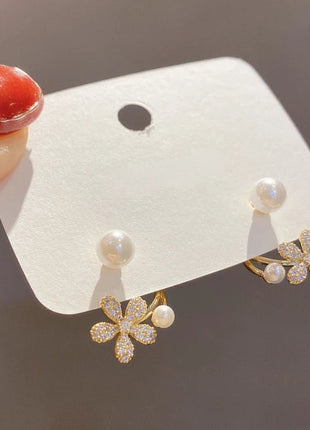 Gioielli in oro 14k di lusso Orecchini in oro reale Zircone Perla Twist Orecchini a bottone di lusso per le donne Brincos Pendientes Bijoux platinumshop