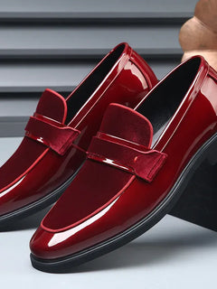 Nuove Scarpe da Cerimonia di Lusso per Uomo, Mocassini Rossi in Pelle Scamosciata, Calzature Formali Eleganti, Zapatos Hombre
