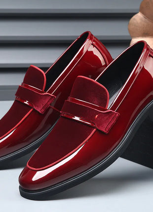 Nuove Scarpe da Cerimonia di Lusso per Uomo, Mocassini Rossi in Pelle Scamosciata, Calzature Formali Eleganti, Zapatos Hombre
