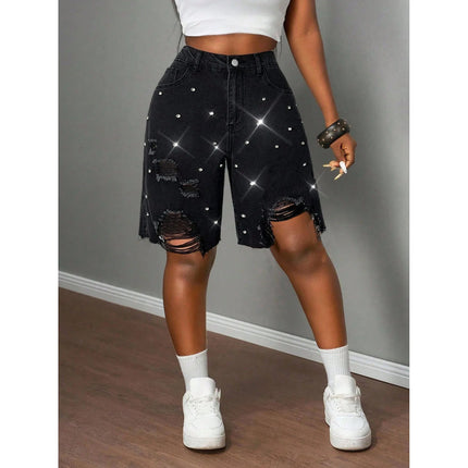 Shorts Female Jeans Jorts New Summer Spring Women Stretch Free Denim Casual Wear Fashion Trendy PlatiNum