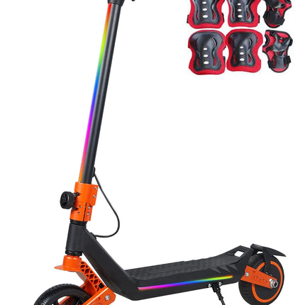 Monopattino elettrico leggero per bambini con luci, autonomia massima di 15/7/6 km, 2/3 modalità (8-16 km/h), per bambini dai 6 ai 14 anni, monopattino elettrico pieghevole da 6,5 pollici con 3 livelli di illuminazione