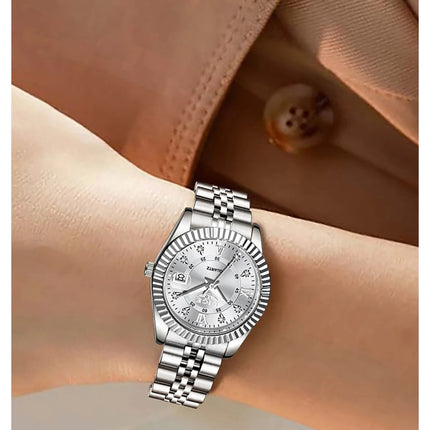 Orologio da Polso LIGE di Lusso con Strass per Donna, Cinturino in Acciaio Inossidabile, Movimento al Quarzo, Regalo, Reloj Mujer platinumshop